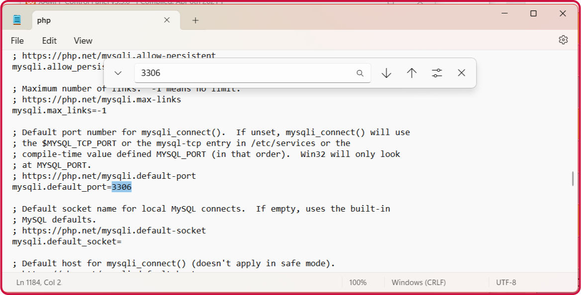 edit port in config file